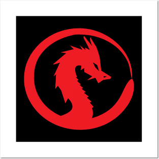 Red dragon head Posters and Art